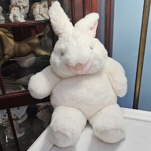 1992 Gund Fluffy White Plush Stuffed Animal Bunny